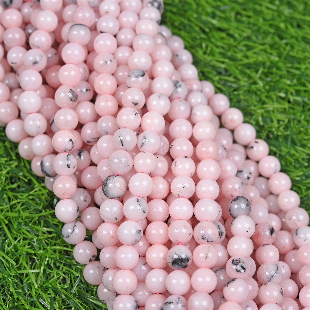 【Loose beads--Pink dendritic agate】