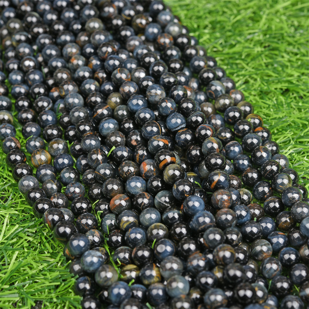 【Loose beads--Blue Tiger Eye Grade AB】