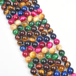 【Loose beads--Aura Rainbow mixed Tiger Eye】-7 color