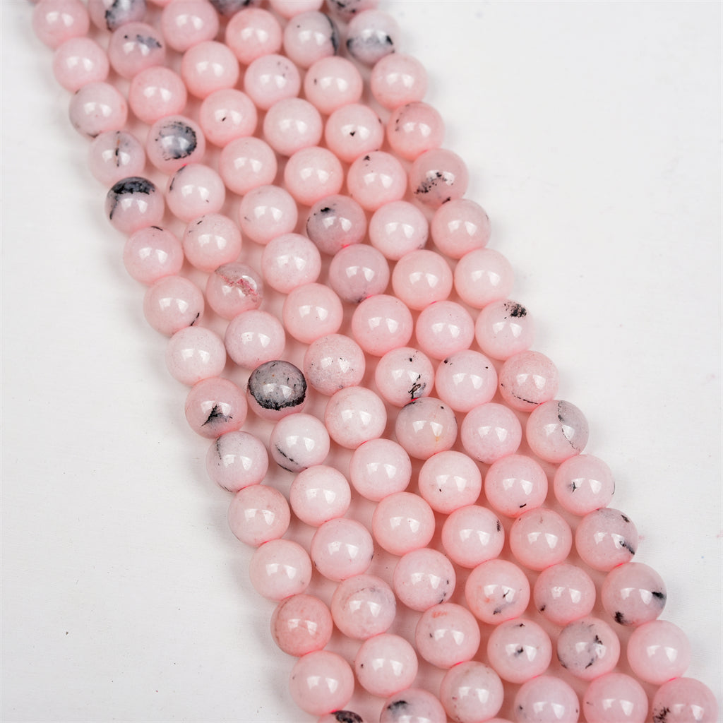 【Loose beads--Pink dendritic agate】