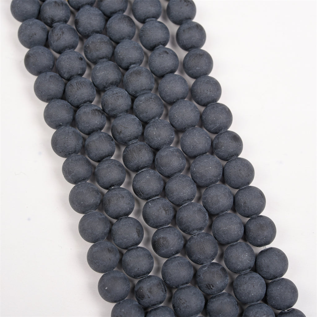 【Loose beads--Matte Black Agate】