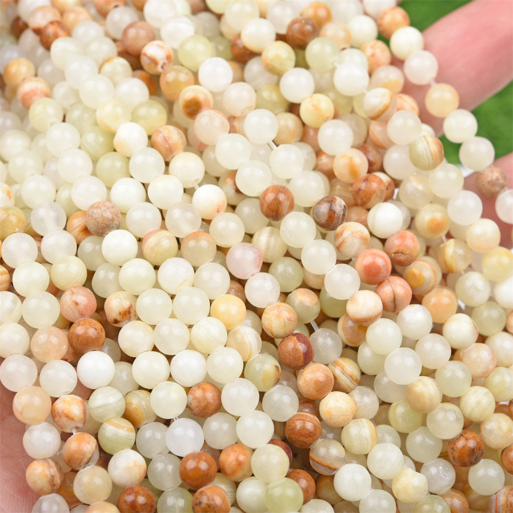 【Loose beads--Banded Calcite】