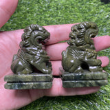 green jade lion carving