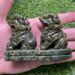 green jade lion carving