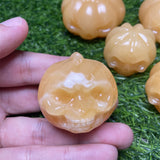 Honey calcite pumpkin carving