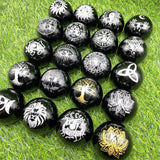 【21-Aug-22】5cm black obsidian sphere with charms