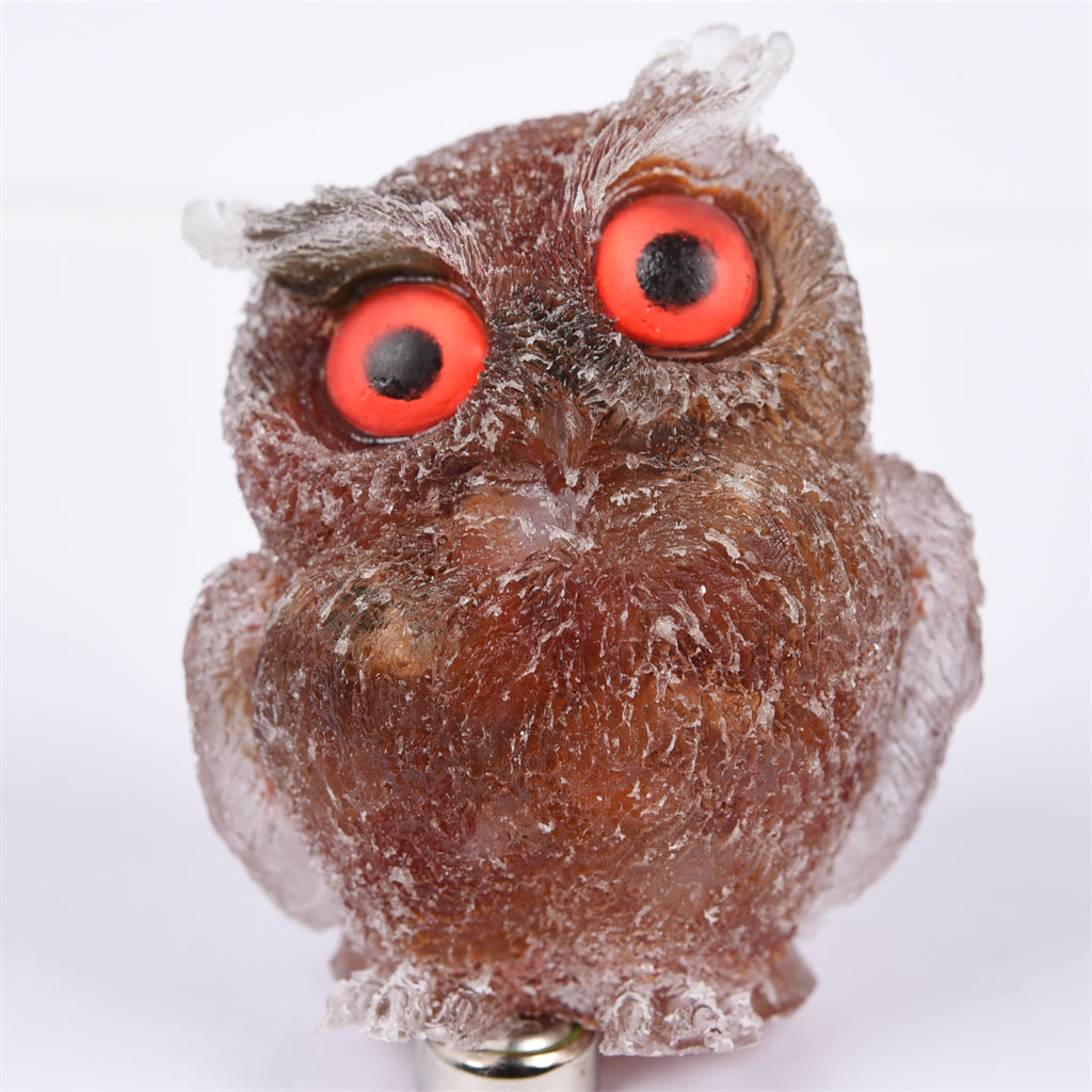 【Orgenite chips owl】Popular customers customize natural crystal ships material owls