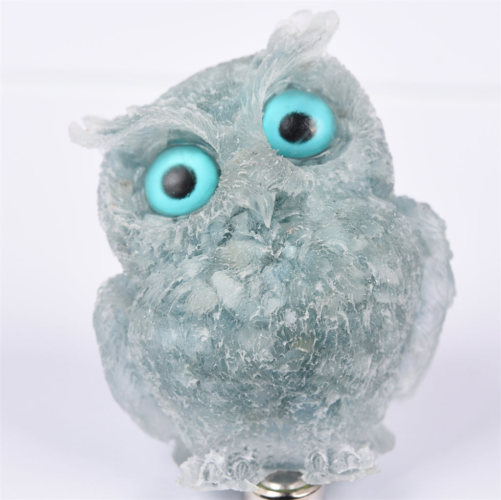 【Orgenite chips owl】Popular customers customize natural crystal ships material owls