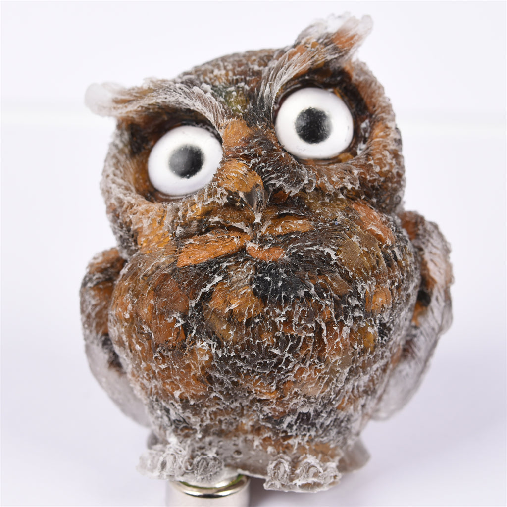 【Orgenite chips owl】Popular customers customize natural crystal ships material owls