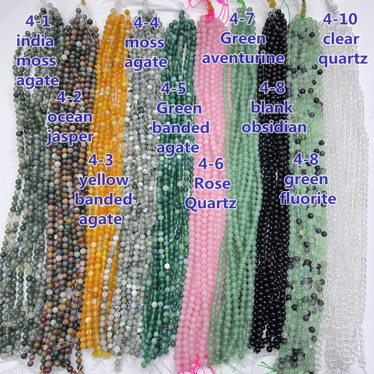 【6mm beads strands】 for jewelry making natural quartz gemstones（41 kinds，$3 each）